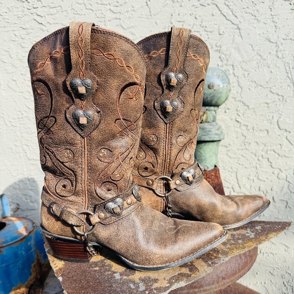 Durango Crush Heartbreaker Distressed Women's Cowboy Boots 6.5